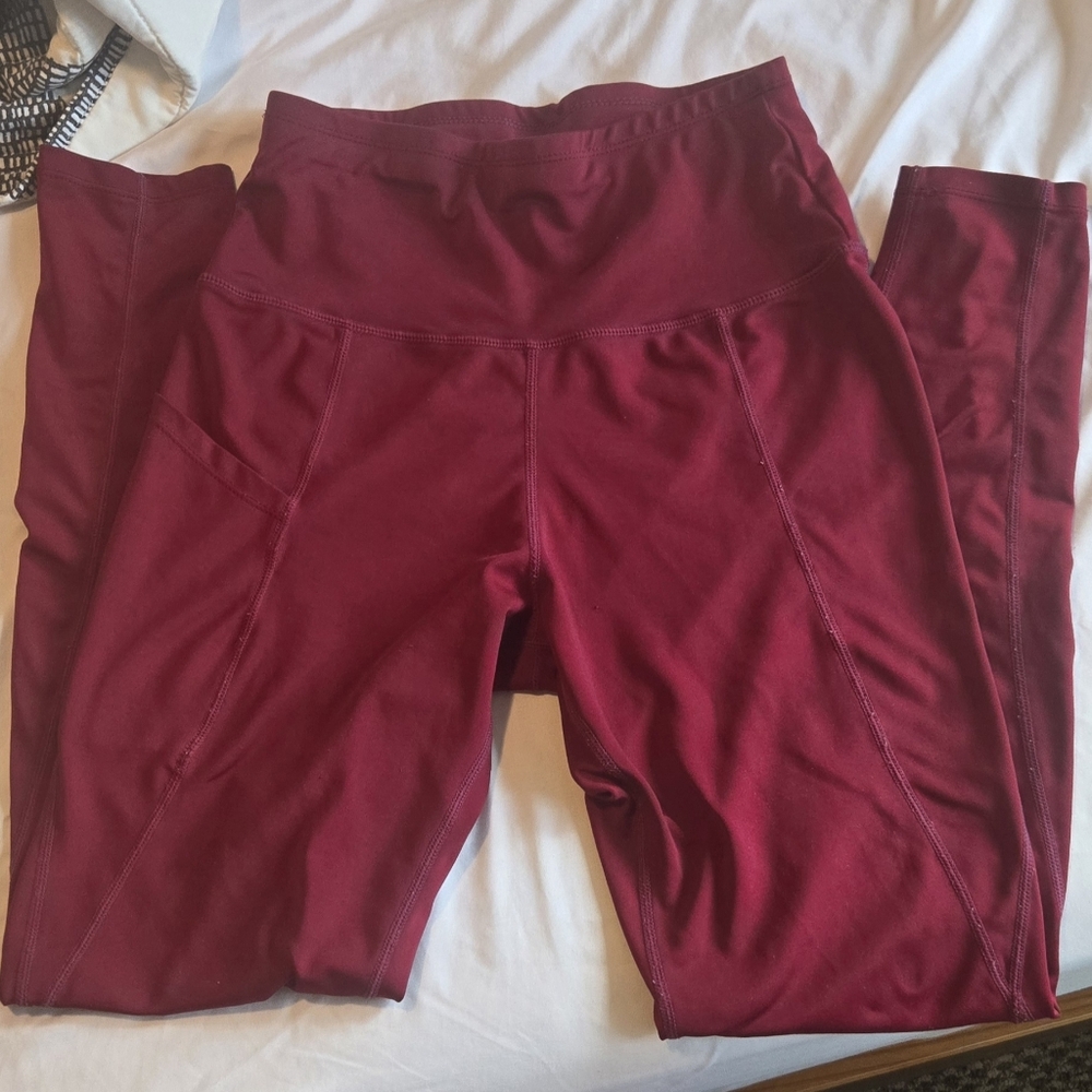 Women's Burgundy Leggings